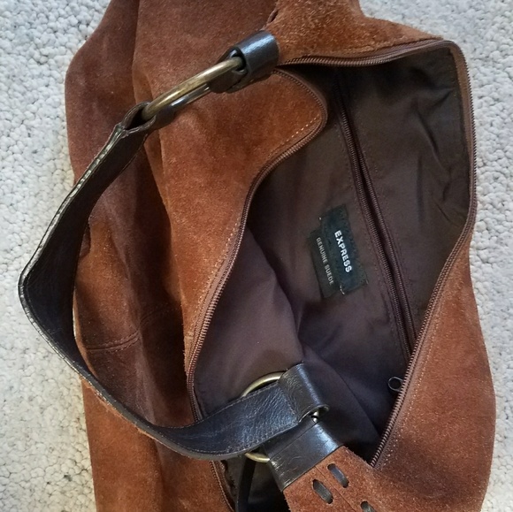 Express Brown Suede Handbag - Picture 3 of 7